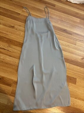 Glassons Ice Silver Blue Satin Midi Dress